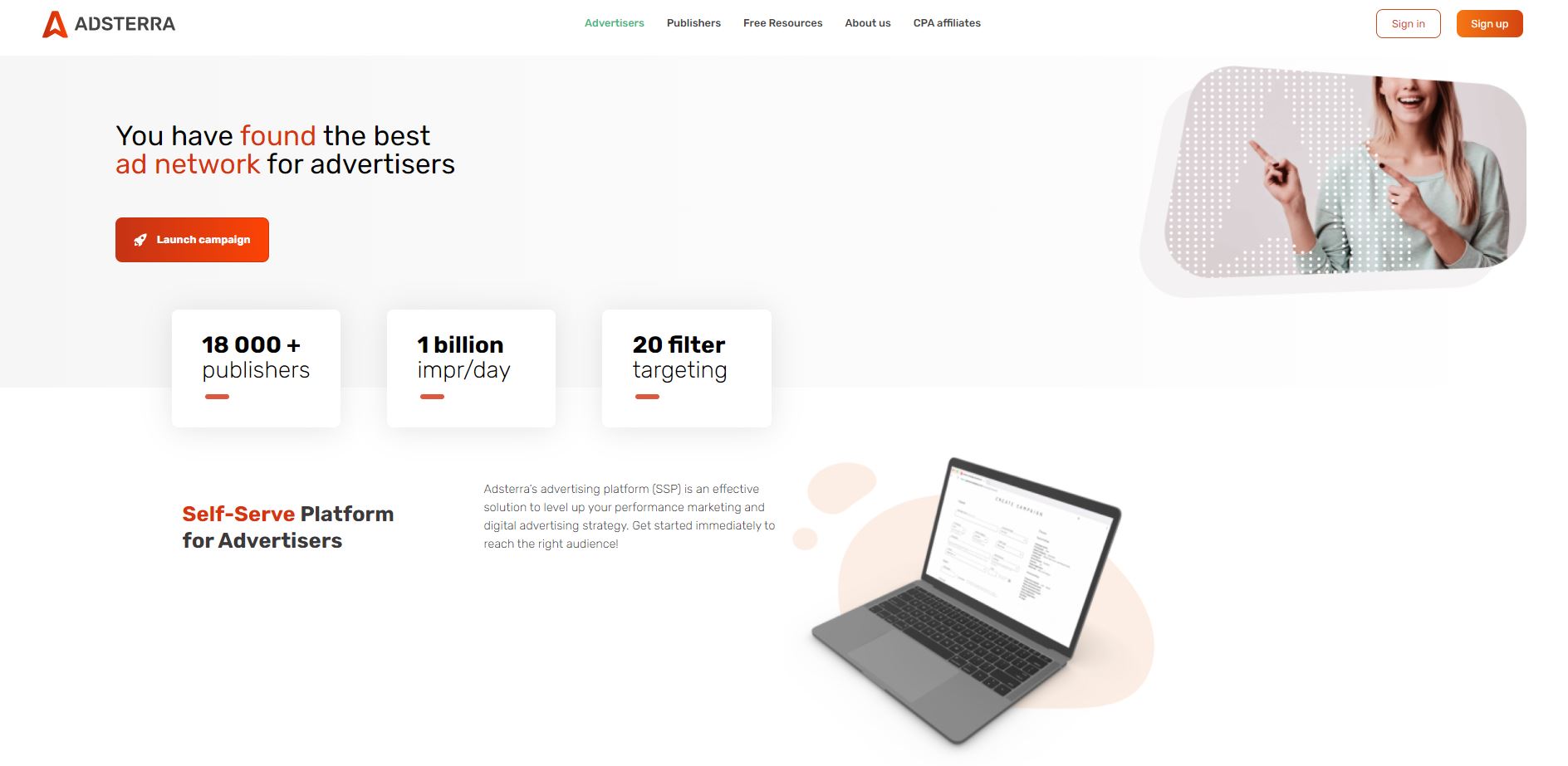screenshot of Adsterra Ad Network